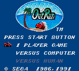 Outrun title screen for Sega Game Gear